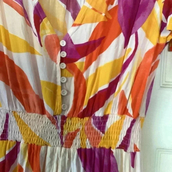 Abel the Label Anthropologie Swish Flutter sleeve Hi & Lo  Maxi Dress Size Small - Picture 6 of 16